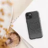 Glossy Shadow Stripe Knit MagSafe Tough Case for iPhone — tightly repeating horizontal stripes of charcoal and light grey