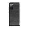 Glossy Steel Knit Stripe Tough Case for Samsung — close-up woven knit textile pattern with alternating rows of charcoal