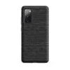 Matte Steel Knit Stripe Tough Case for Samsung — close-up woven knit textile pattern with alternating rows of charcoal black