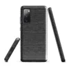 Glossy Steel Knit Stripe Tough Case for Samsung — close-up woven knit textile pattern with alternating rows of charcoal
