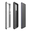 Glossy Steel Knit Stripe Tough Case for Samsung — close-up woven knit textile pattern with alternating rows of charcoal
