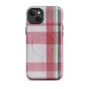 Glossy Classic Plaid Heritage MagSafe Tough Case for iPhone — classic tartan plaid woven in deep red, navy blue, forest