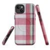 Glossy Classic Plaid Heritage MagSafe Tough Case for iPhone — classic tartan plaid woven in deep red, navy blue, forest