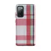 Glossy Classic Plaid Tough Case for Samsung — traditional tartan plaid pattern with intersecting stripes in red, navy