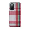 Matte Classic Plaid Tough Case for Samsung — traditional tartan plaid pattern with intersecting stripes in red, navy, green