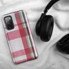 Glossy Classic Plaid Tough Case for Samsung — traditional tartan plaid pattern with intersecting stripes in red, navy