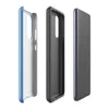 Glossy Clear Skies Blue Tough Case for Samsung — solid medium sky blue field with a smooth matte texture and subtle tonal