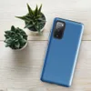 Glossy Clear Skies Blue Tough Case for Samsung — solid medium sky blue field with a smooth matte texture and subtle tonal
