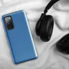 Glossy Clear Skies Blue Tough Case for Samsung — solid medium sky blue field with a smooth matte texture and subtle tonal