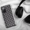Glossy Steel Grid Woven Check Tough Case for Samsung — close-up woven twill fabric pattern in alternating light grey