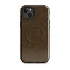 Glossy Cracked Earth Desert MagSafe Tough Case for iPhone — cracked dry earth texture in deep chocolate brown with organic