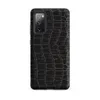 Matte Midnight Croc Tough Case for Samsung — close-up black crocodile skin scale pattern with raised ridges and deep