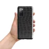 Glossy Midnight Croc Tough Case for Samsung — close-up black crocodile skin scale pattern with raised ridges and deep