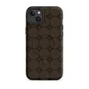 Matte Dark Earth Cobblestone Grid MagSafe Tough Case for iPhone — repeating grid of rounded octagonal stone tiles in deep
