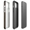 Glossy Dark Earth Cobblestone Grid MagSafe Tough Case for iPhone — repeating grid of rounded octagonal stone tiles in deep