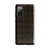 Glossy Dark Cobblestone Armor Tough Case for Samsung — repeating dark brown octagonal cobblestone tiles with deep shadowed