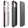 Glossy Crimson Grid Elegance MagSafe Tough Case for iPhone — repeating burgundy lattice pattern with softly blurred diamond