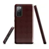 Glossy Crimson Lattice Elegance Tough Case for Samsung — repeating tufted diamond lattice pattern in deep burgundy and dark