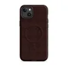 Matte Dark Crimson Grid Elegance MagSafe Tough Case for iPhone — deep crimson repeating grid of rounded squares connected