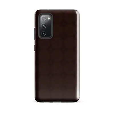 repeating dark crimson grid of rounded squares with dot connectors, rendered in deep shadowed tones with subtle texture variation on Glossy Dark Crimson Lattice Tough Case for Samsung - default - Front view
