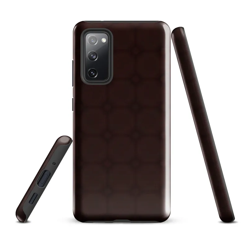 Glossy Dark Crimson Lattice Tough Case for Samsung — repeating dark crimson grid of rounded squares with dot connectors