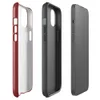 Glossy Crimson Bold MagSafe Tough Case for iPhone — solid deep crimson red covering the entire surface, flat and matte