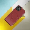 Glossy Crimson Bold MagSafe Tough Case for iPhone — solid deep crimson red covering the entire surface, flat and matte