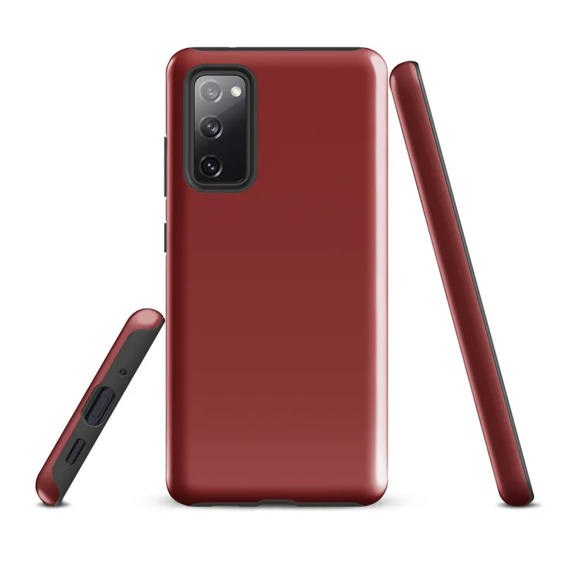 Glossy Classic Crimson Bold Tough Case for Samsung — solid deep crimson red flat color fill with no additional markings