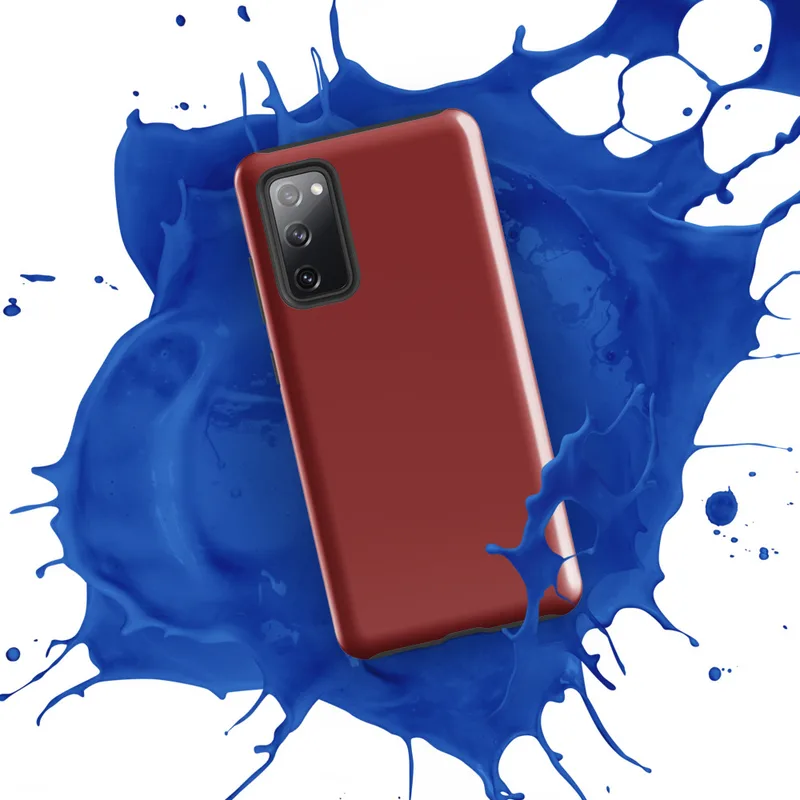 Glossy Classic Crimson Bold Tough Case for Samsung — solid deep crimson red flat color fill with no additional markings