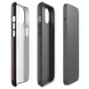Glossy Dark Earth Leather Texture MagSafe Tough Case for iPhone — close-up crackled dark espresso leather texture