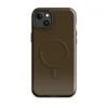 Glossy Dark Chocolate Velvet Shield MagSafe Tough Case for iPhone — solid deep espresso brown with subtle warm undertones