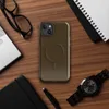 Glossy Dark Chocolate Velvet Shield MagSafe Tough Case for iPhone — solid deep espresso brown with subtle warm undertones