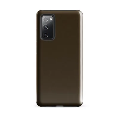 solid deep warm brown with subtle organic texture variation across the surface on Glossy Rich Earth Brown Tough Case for Samsung - default - Front view