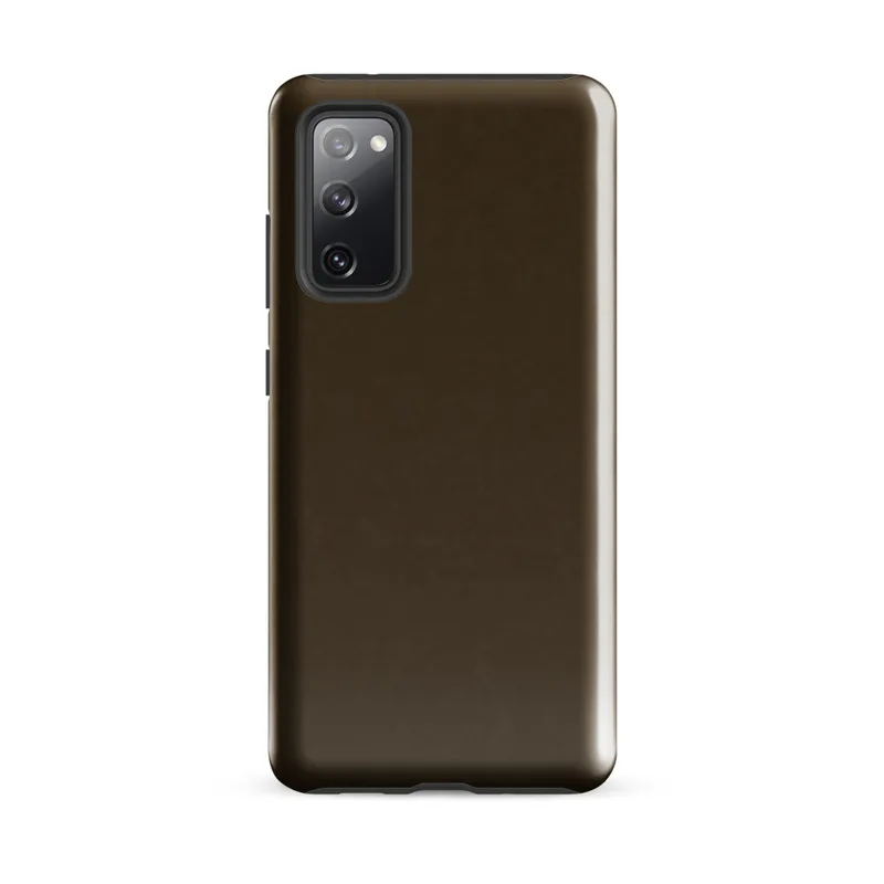 Glossy Rich Earth Brown Tough Case for Samsung — solid deep warm brown with subtle organic texture variation across