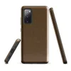 Glossy Cracked Earth Leather Tough Case for Samsung — close-up crackle pattern resembling aged leather in warm golden-brown