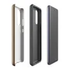 Glossy Cracked Earth Leather Tough Case for Samsung — close-up crackle pattern resembling aged leather in warm golden-brown