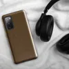 Glossy Cracked Earth Leather Tough Case for Samsung — close-up crackle pattern resembling aged leather in warm golden-brown