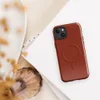 Glossy Ember Red Textured MagSafe Tough Case for iPhone — deep burnt red surface with a subtle all-over crackle glaze