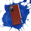 Glossy Crimson Ember Tough Case for Samsung — deep crimson red surface with subtle crackled mosaic texture and warm ember