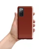 Glossy Crimson Ember Tough Case for Samsung — deep crimson red surface with subtle crackled mosaic texture and warm ember