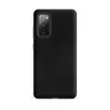 Matte Midnight Black Leather Edge Tough Case for Samsung — close-up black leather surface with organic grain texture, subtle