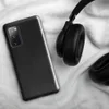 Glossy Midnight Black Leather Edge Tough Case for Samsung — close-up black leather surface with organic grain texture