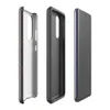 Glossy Dark Diamond Stitch Tough Case for Samsung — dark brown background with diagonal diamond grid in double dashed stitch