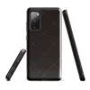 Glossy Dark Diamond Quilted Tough Case for Samsung — dark espresso brown quilted diamond grid pattern with dashed silver