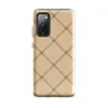 Glossy Classic Diamond Lattice Tough Case for Samsung — diagonal diamond grid with double brown dashed lines intersecting