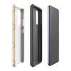 Glossy Classic Diamond Lattice Tough Case for Samsung — diagonal diamond grid with double brown dashed lines intersecting