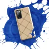 Glossy Classic Diamond Lattice Tough Case for Samsung — diagonal diamond grid with double brown dashed lines intersecting