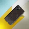 Glossy Dark Diamond Quilted MagSafe Tough Case for iPhone — diagonal diamond grid pattern in deep espresso brown with dashed