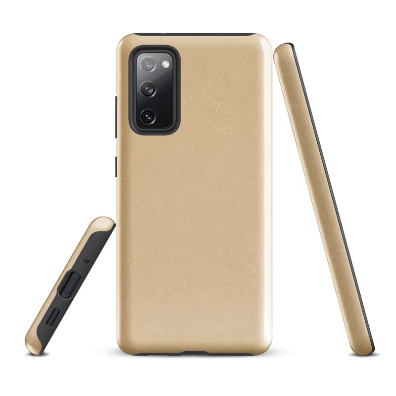 Glossy Sandy Dune Minimalist Tough Case for Samsung — soft sandy beige textured surface with subtle tonal speckles