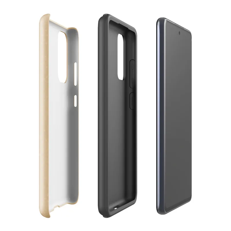 Glossy Sandy Dune Minimalist Tough Case for Samsung — soft sandy beige textured surface with subtle tonal speckles